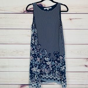 Max studio blue floral shift dress nwot